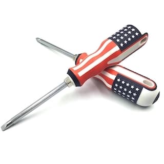 Double headed USA coloured screwdriver