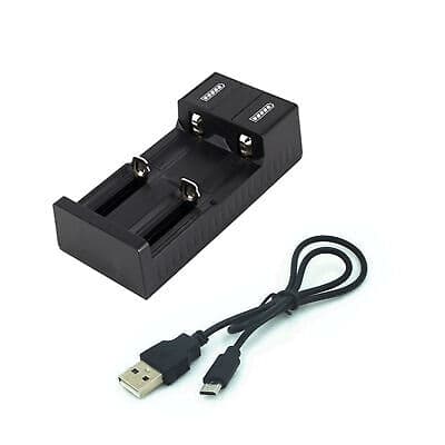 USB Dual-Slot Lithium Battery Charger