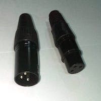 Black Canon Audio Connector male and female pair