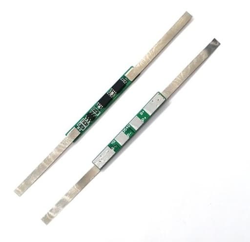 3.7V 3A 1S 18650 Lithium Battery Protection Board with Nickel Strip – 2MOS BMS Module